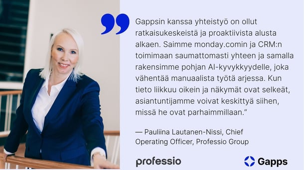 Customer Case: Professio Group rakentaa AI-kyvykästä toimintaa monday.com-alustalla