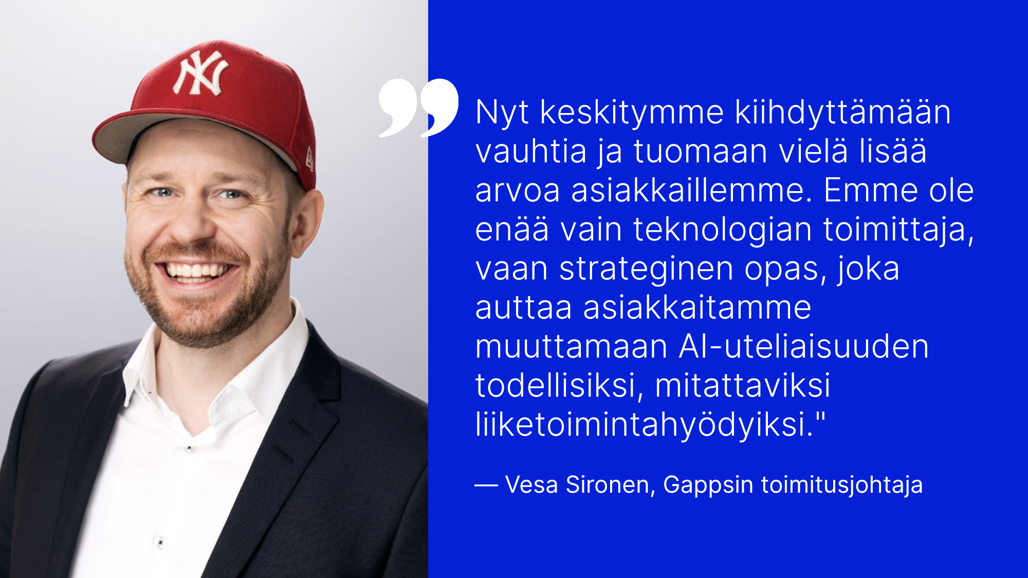 Gappsin uusi luku: Vesa Sironen palaa toimitusjohtajaksi